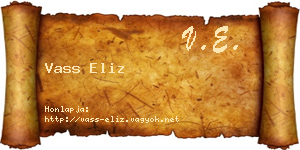 Vass Eliz névjegykártya
